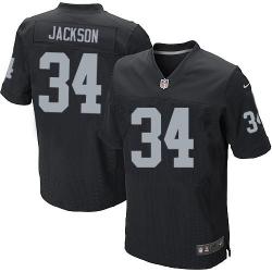[Elite] Jackson Oakland Football Team Jersey -Oakland #34 Bo Jackson Jersey (Black)