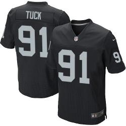[Elite] Tuck Oakland Football Team Jersey -Oakland #91 Justin Tuck Jersey (Black)