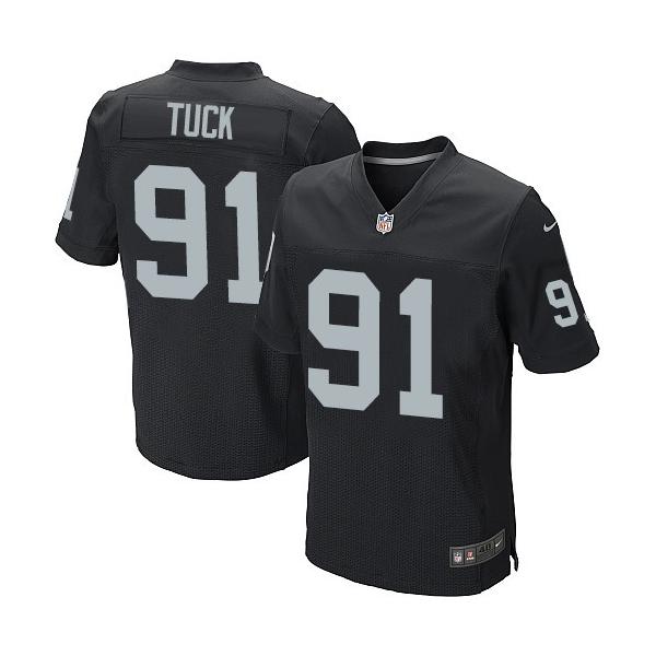 [Elite] Tuck Oakland Football Team Jersey -Oakland #91 Justin Tuck Jersey (Black)