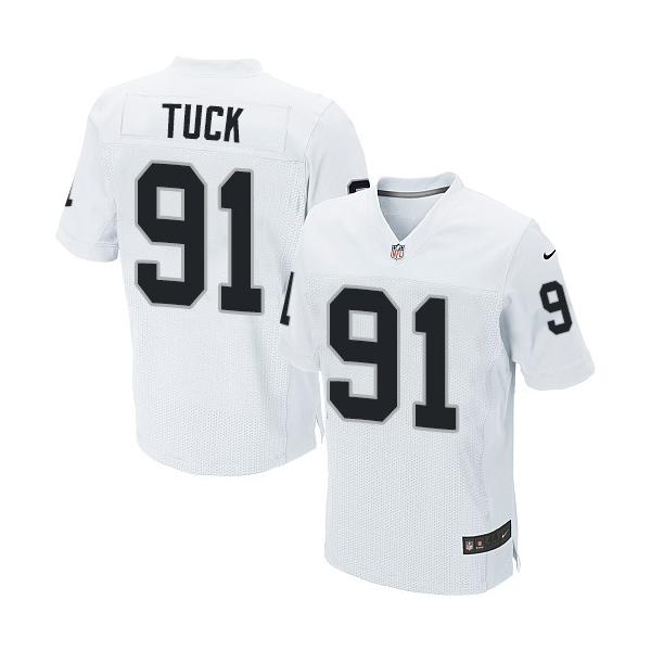 [Elite] Tuck Oakland Football Team Jersey -Oakland #91 Justin Tuck Jersey (White)