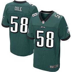 [Elite] Cole Philadelphia Football Team Jersey -Philadelphia #58 Trent Cole Jersey (Green)