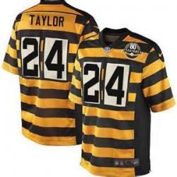 [Elite] Taylor Pittsburgh Football Team Jersey -Pittsburgh #24 Ike Taylor Jersey (Yellow 80 Seasons)