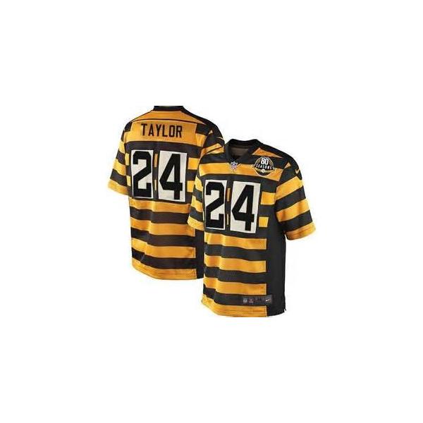 [Elite]Ike Taylor Pittsburgh Football Team Jersey(Yellow 80 Seasons)