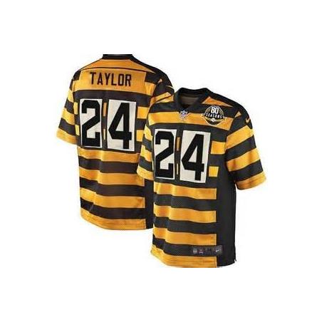 [Elite] Taylor Pittsburgh Football Team Jersey -Pittsburgh #24 Ike Taylor Jersey (Yellow 80 Seasons)