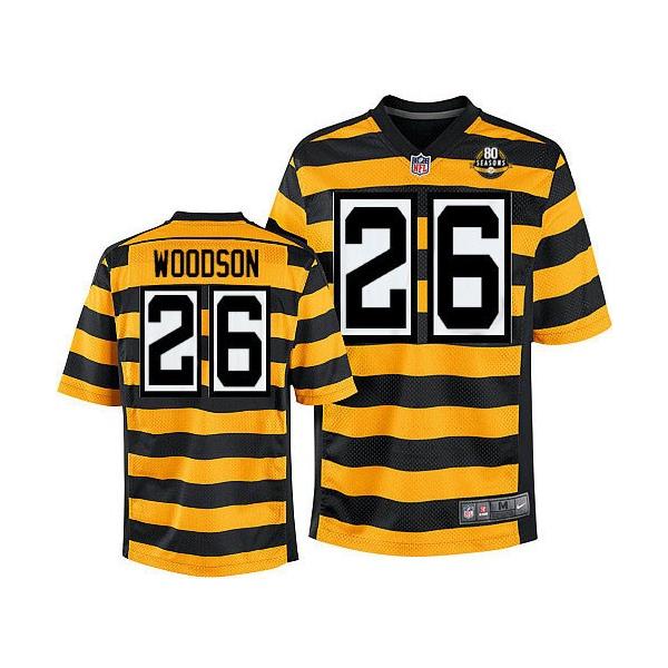 [Elite] Woodson Pittsburgh Football Team Jersey -Pittsburgh #26 Rod Woodson Jersey (Yellow 80 Seasons)
