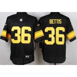 Elite]Jerome Bettis Pittsburgh Football Team Jersey(Black, Yellow ...