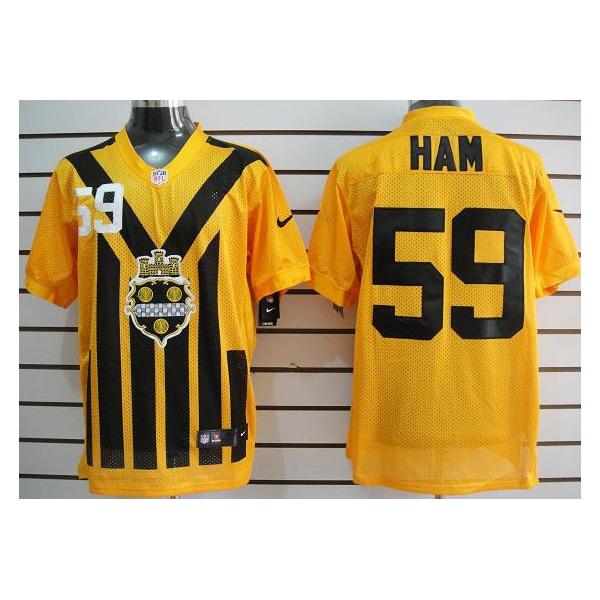 [Elite]Jack Ham Pittsburgh Football Team Jersey(Yellow Throwback ...