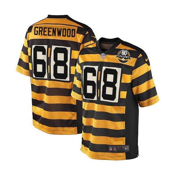 [Elite] Greenwood Pittsburgh Football Team Jersey -Pittsburgh #68 L.C. Greenwood Jersey (Yellow 80 Seasons)