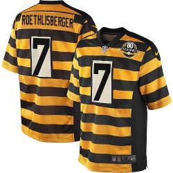 [Elite] Roethlisberger Pittsburgh Football Team Jersey -Pittsburgh #7 Ben Roethlisberger Jersey (Yellow 80 Seasons)