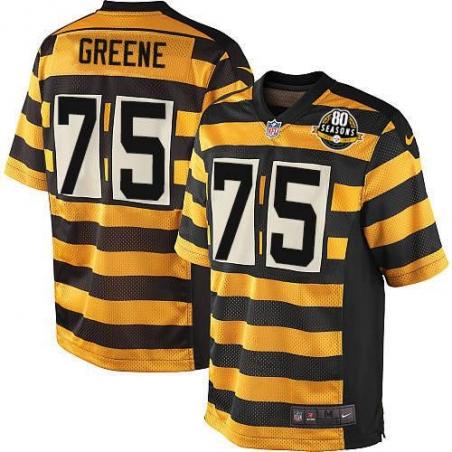 [Elite] Greene Pittsburgh Football Team Jersey -Pittsburgh #75 Joe Greene Jersey (Yellow 80 Seasons)
