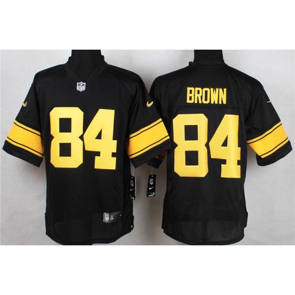 [Elite]Antonio Brown Pittsburgh Football Team Jersey(Black, Yellow ...