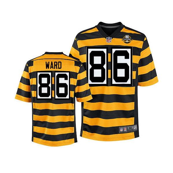 [Elite] Ward Pittsburgh Football Team Jersey -Pittsburgh #86 Hines Ward Jersey (Yellow 80 Seasons)