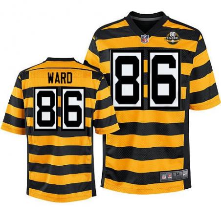 [Elite] Ward Pittsburgh Football Team Jersey -Pittsburgh #86 Hines Ward Jersey (Yellow 80 Seasons)