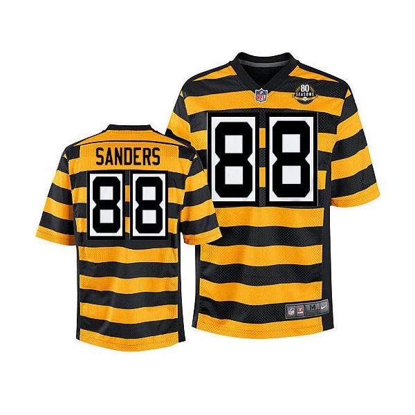 [Elite] Sanders Pittsburgh Football Team Jersey -Pittsburgh #88 Emmanuel Sanders Jersey (Yellow 80 Seasons)