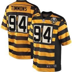 [Elite] Timmons Pittsburgh Football Team Jersey -Pittsburgh #94 Lawrence Timmons Jersey (Yellow 80 Seasons)