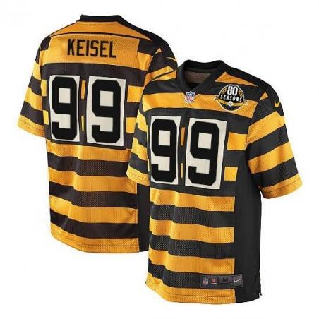 [Elite] Keisel Pittsburgh Football Team Jersey -Pittsburgh #99 Brett Keisel Jersey (Yellow 80 Seasons)