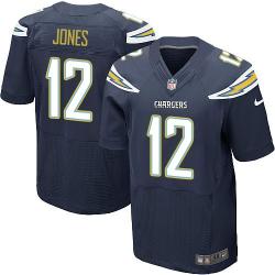 [Elite] Jones San Diego Football Team Jersey -San Diego #12 Jacoby Jones Jersey (Navy Blue)