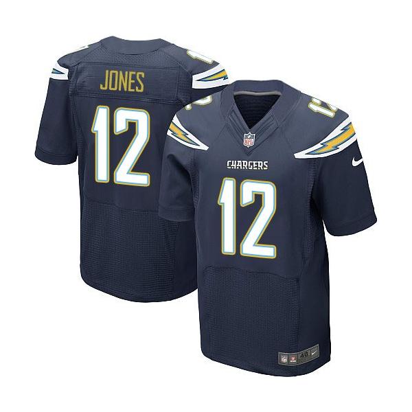 [Elite] Jones San Diego Football Team Jersey -San Diego #12 Jacoby Jones Jersey (Navy Blue)