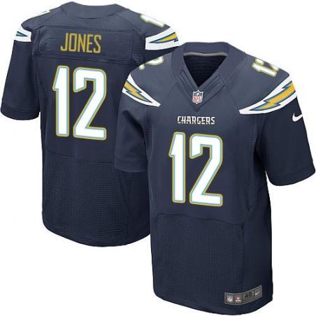 [Elite] Jones San Diego Football Team Jersey -San Diego #12 Jacoby Jones Jersey (Navy Blue)