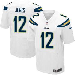 [Elite] Jones San Diego Football Team Jersey -San Diego #12 Jacoby Jones Jersey (White)