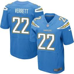 [Elite] Verrett San Diego Football Team Jersey -San Diego #22 Jason Verrett Jersey (Light Blue)