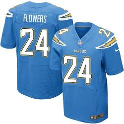 [Elite] Flowers San Diego Football Team Jersey -San Diego #24 Brandon Flowers Jersey (Light Blue)