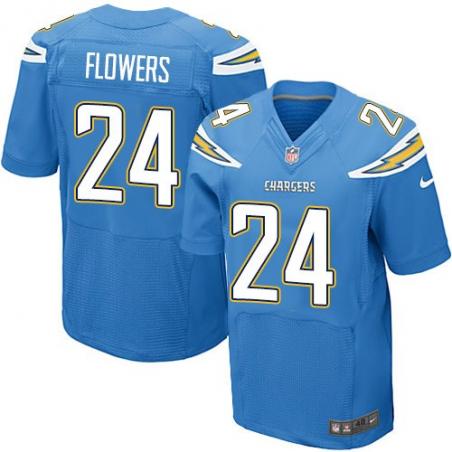 [Elite] Flowers San Diego Football Team Jersey -San Diego #24 Brandon Flowers Jersey (Light Blue)
