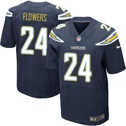 [Elite] Flowers San Diego Football Team Jersey -San Diego #24 Brandon Flowers Jersey (Navy Blue)