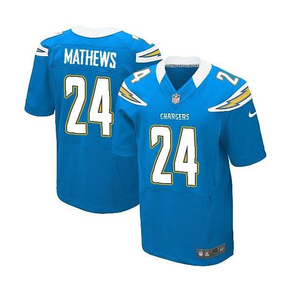 [Elite] Mathews San Diego Football Team Jersey -San Diego #24 Ryan Mathews Jersey (Light Blue)