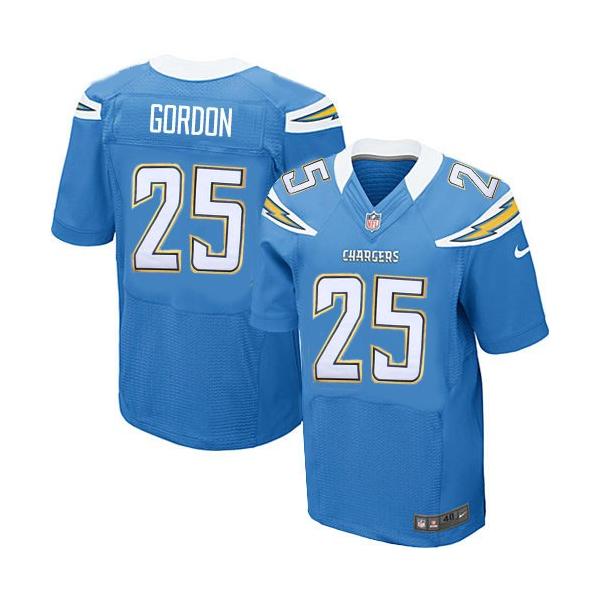 [Elite] Gordon San Diego Football Team Jersey -San Diego #25 Melvin Gordon Jersey (Light Blue)
