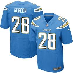 [Elite] Gordon San Diego Football Team Jersey -San Diego #28 Melvin Gordon Jersey (Light Blue)