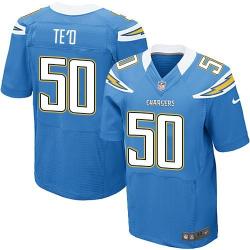 [Elite] TE'O San Diego Football Team Jersey -San Diego #50 Manti TE'O Jersey (Light Blue)
