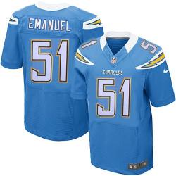 [Elite] Emanuel San Diego Football Team Jersey -San Diego #51 Kyle Emanuel Jersey (Light Blue)