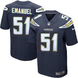[Elite] Emanuel San Diego Football Team Jersey -San Diego #51 Kyle Emanuel Jersey (Navy Blue)