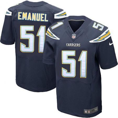 [Elite] Emanuel San Diego Football Team Jersey -San Diego #51 Kyle Emanuel Jersey (Navy Blue)