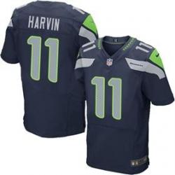 [Elite] Harvin Seattle Football Team Jersey -Seattle #11 Percy Harvin Jersey (Blue)