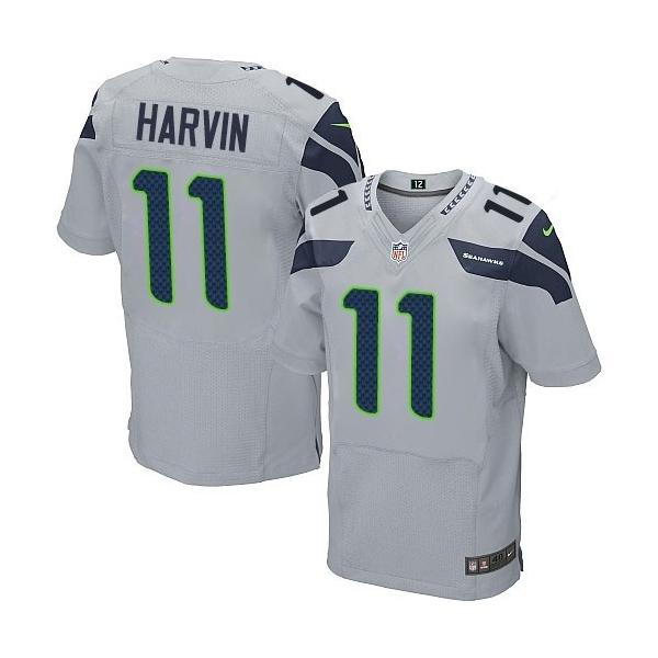 [Elite] Harvin Seattle Football Team Jersey -Seattle #11 Percy Harvin Jersey (Grey)