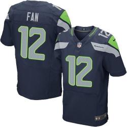 [Elite] Fan Seattle Football Team Jersey -Seattle #12 12th Fan Jersey (Blue)