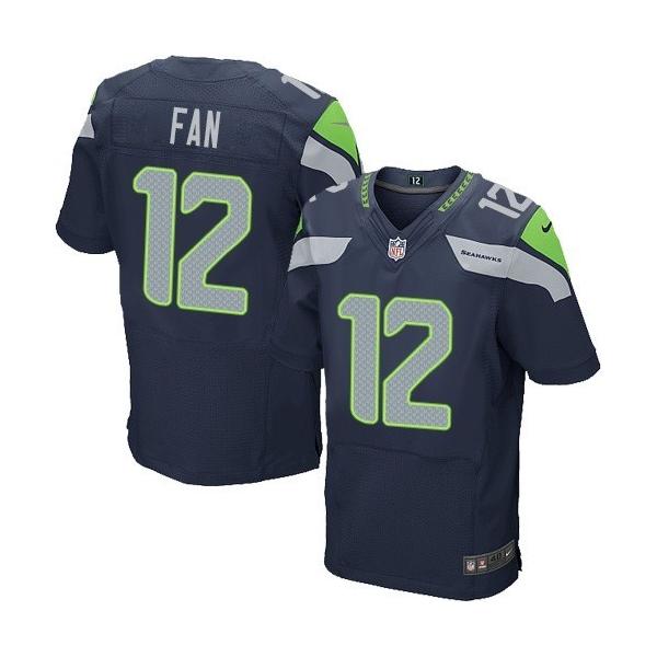 [Elite] Fan Seattle Football Team Jersey -Seattle #12 12th Fan Jersey (Blue)