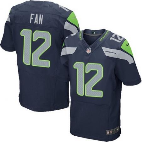 [Elite] Fan Seattle Football Team Jersey -Seattle #12 12th Fan Jersey (Blue)