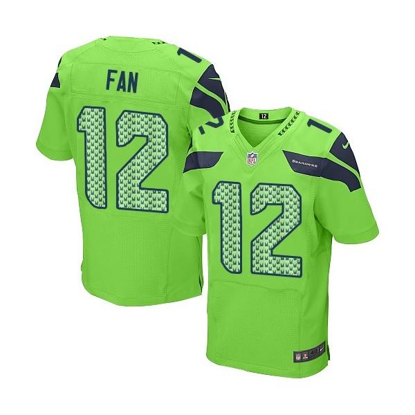 [Elite] Fan Seattle Football Team Jersey -Seattle #12 12th Fan Jersey (Green)