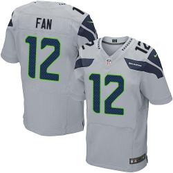 [Elite] Fan Seattle Football Team Jersey -Seattle #12 12th Fan Jersey (Grey)