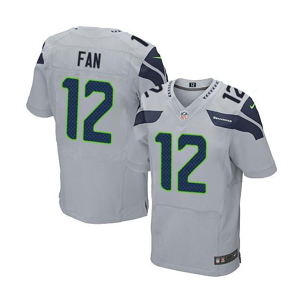 [Elite] Fan Seattle Football Team Jersey -Seattle #12 12th Fan Jersey (Grey)