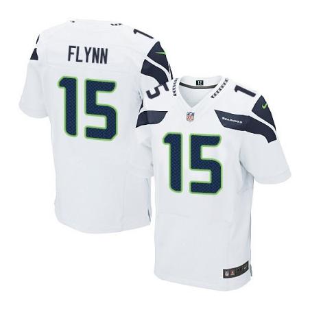 [Elite] Flynn Seattle Football Team Jersey -Seattle #15 Matt Flynn Jersey (White)