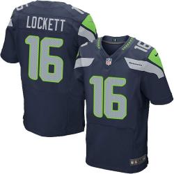 [Elite] Lockett Seattle Football Team Jersey -Seattle #16 Tyler Lockett Jersey (Blue)