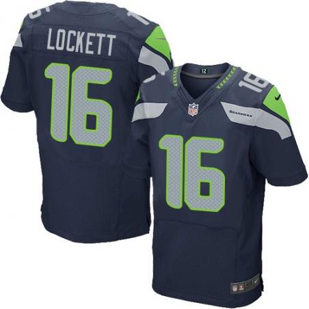 [Elite] Lockett Seattle Football Team Jersey -Seattle #16 Tyler Lockett Jersey (Blue)