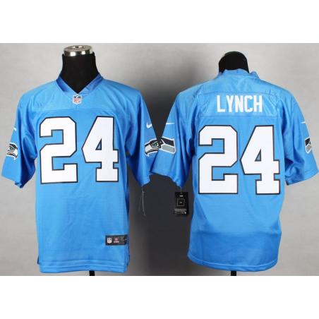 [Elite] Lynch Seattle Football Team Jersey -Seattle #24 Marshawn Lynch Jersey (Flag Blue)
