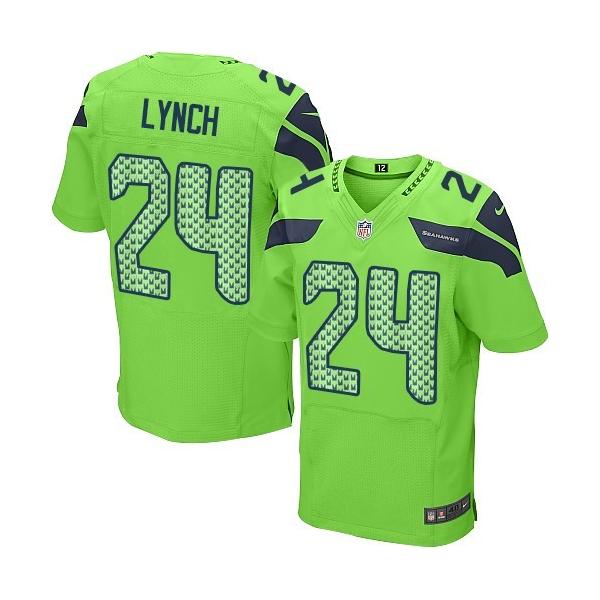 [Elite] Lynch Seattle Football Team Jersey -Seattle #24 Marshawn Lynch Jersey (Green)