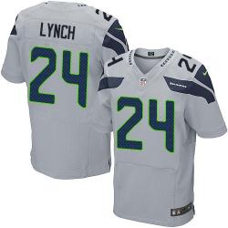 [Elite] Lynch Seattle Football Team Jersey -Seattle #24 Marshawn Lynch Jersey (Grey)