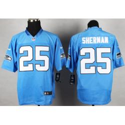 [Elite] Sherman Seattle Football Team Jersey -Seattle #25 Richard Sherman Jersey (Flag Blue)